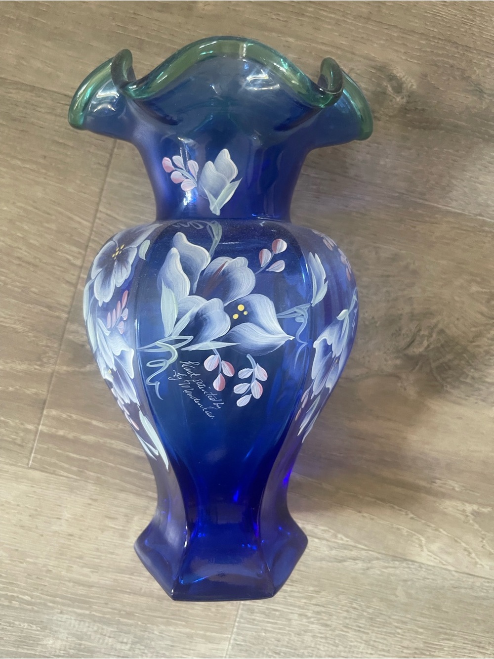 Fenton Cobalt Blue Celebration 75th Anniversary Vase